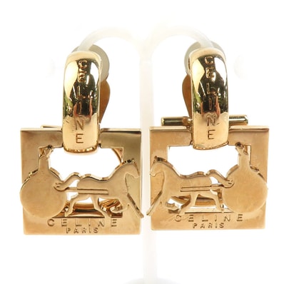 セリーヌ CELINE イヤリング メタル ゴールド レディース【中古】 56404g
