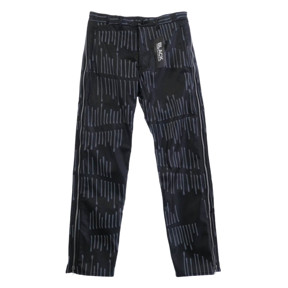 BLACK COMME des GARCONS ブラックコムデギャルソン パンツ 25AW 1P-P003 シンセティックレザー サイドジップ パンツ ブラック系 M【極上美品】【中古】