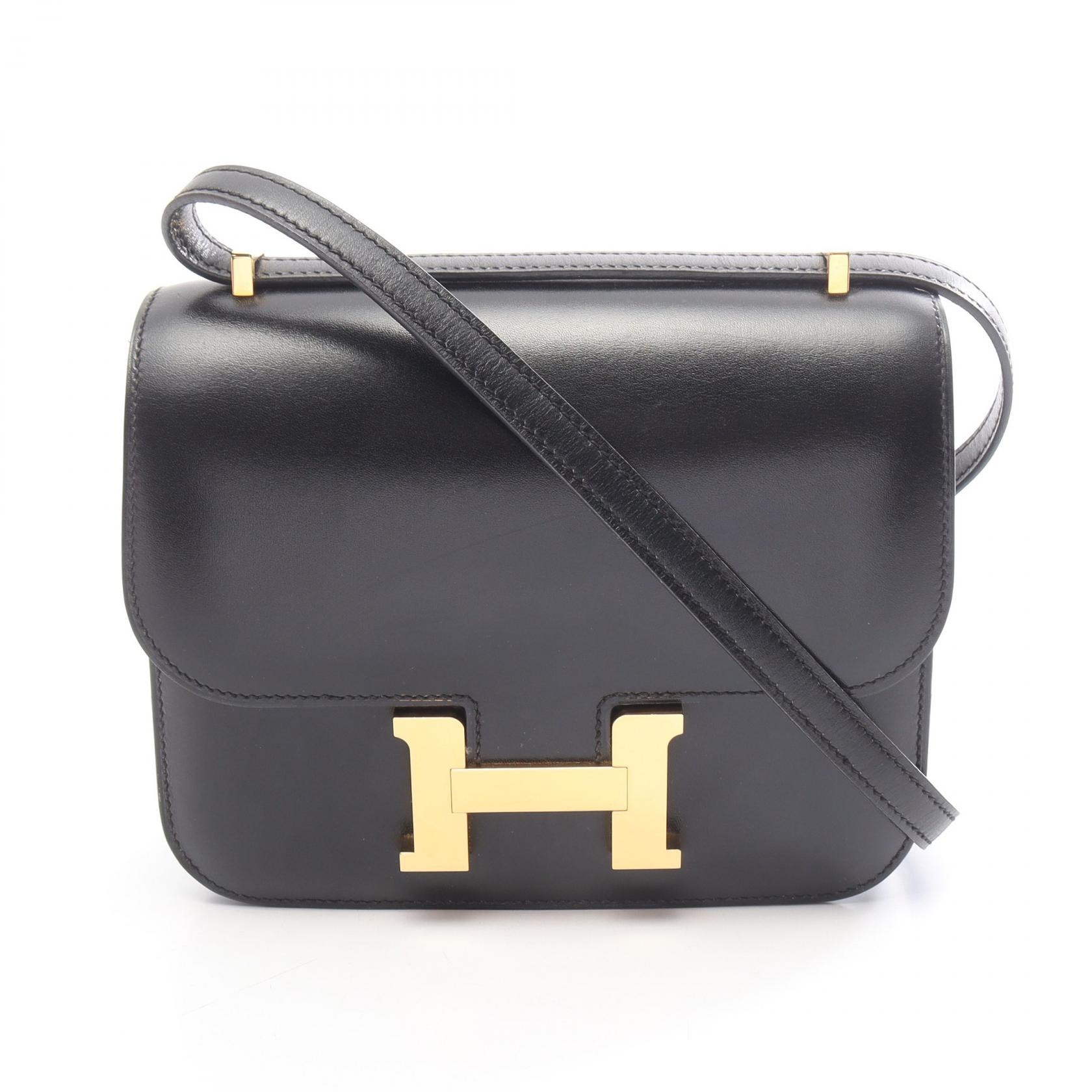 エルメス HERMES コンスタンス3 ミニ ショルダーバッグ バッグ カーフ(牛革) ボックスカーフ U刻印(2022年製造) レディース ブラック系 【中古】