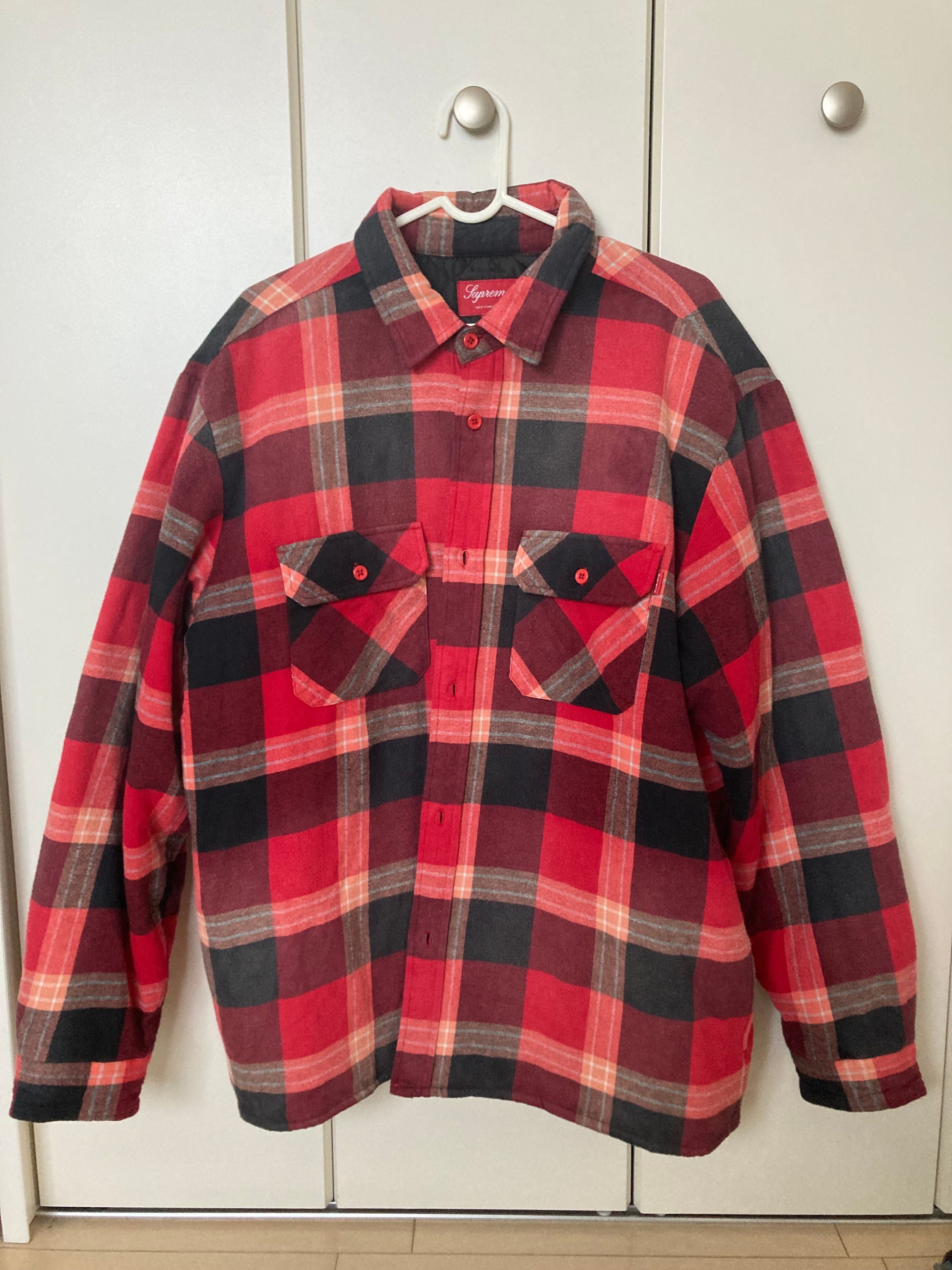 Supreme Quilted Flannel Shirt "Red"