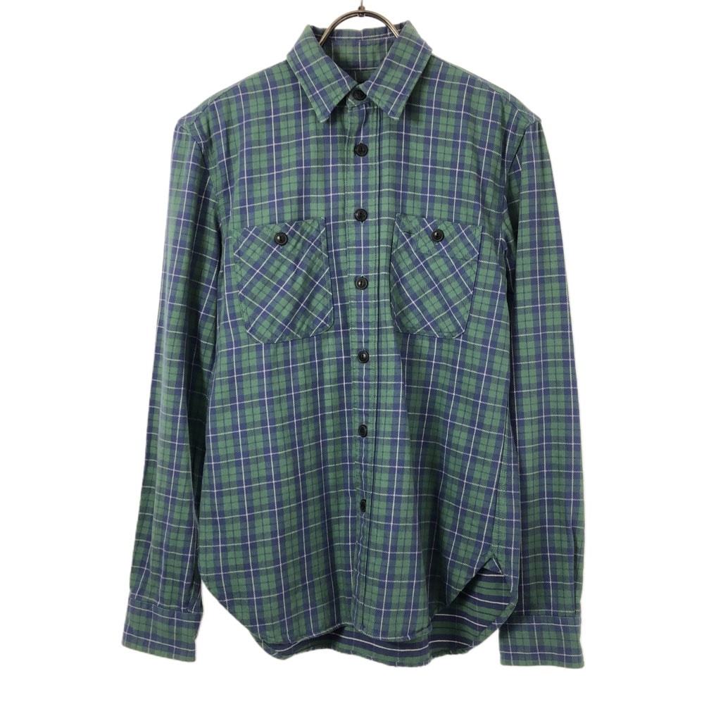 RRL ダブルアールエル 一ツ星 チェック柄 長袖 シャツ 2 グリーン×ブルー ラルフローレン RALPH LAUREN
