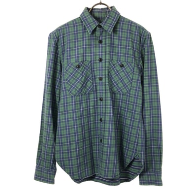 RRL ダブルアールエル 一ツ星 チェック柄 長袖 シャツ 2 グリーン×ブルー ラルフローレン RALPH LAUREN