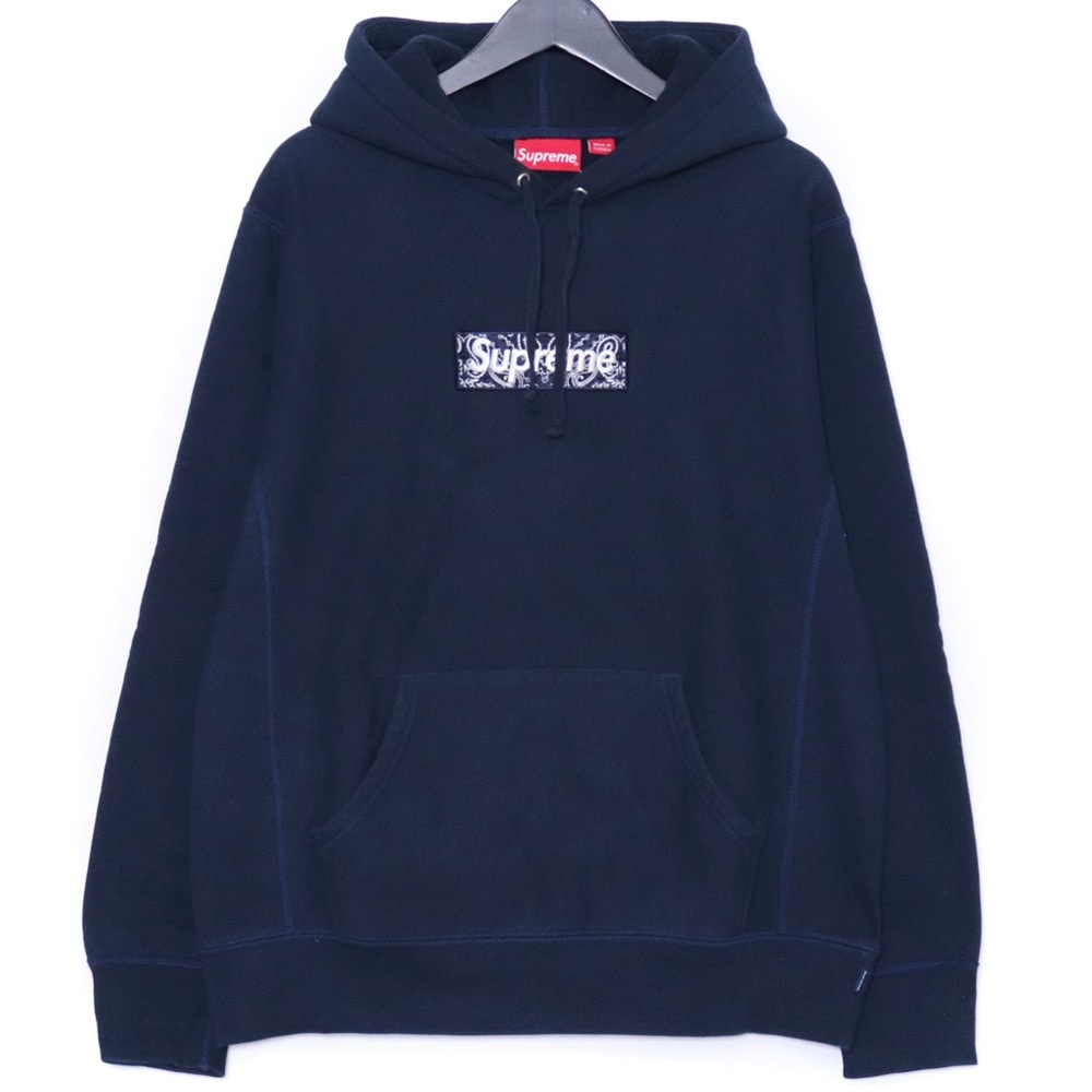 Supreme Bandana Box Logo Hooded Sweatshirt "Navy"