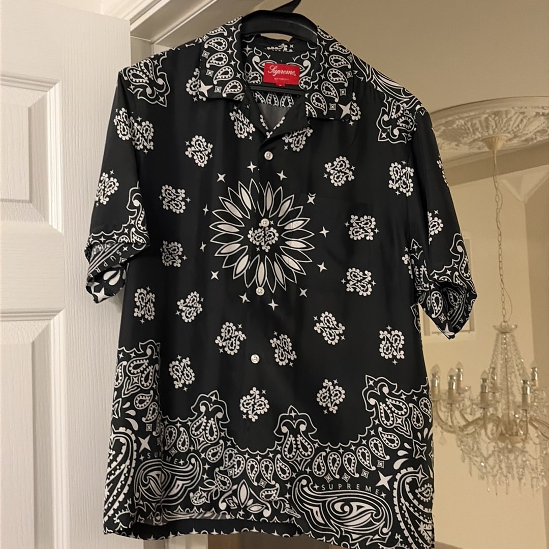 Supreme Bandana Silk S/S Shirt "Black"