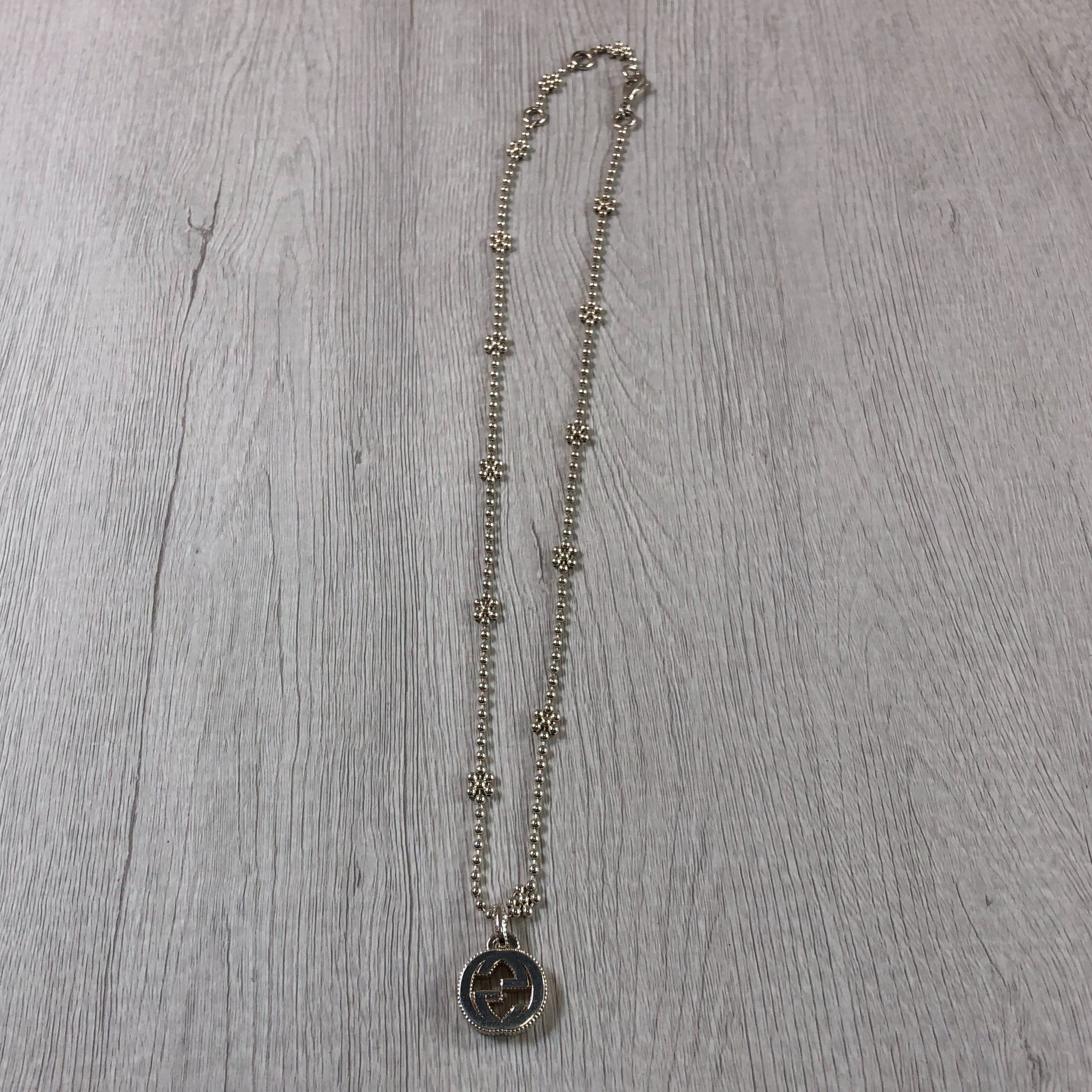GUCCI Silver Necklace With Interlocking G
