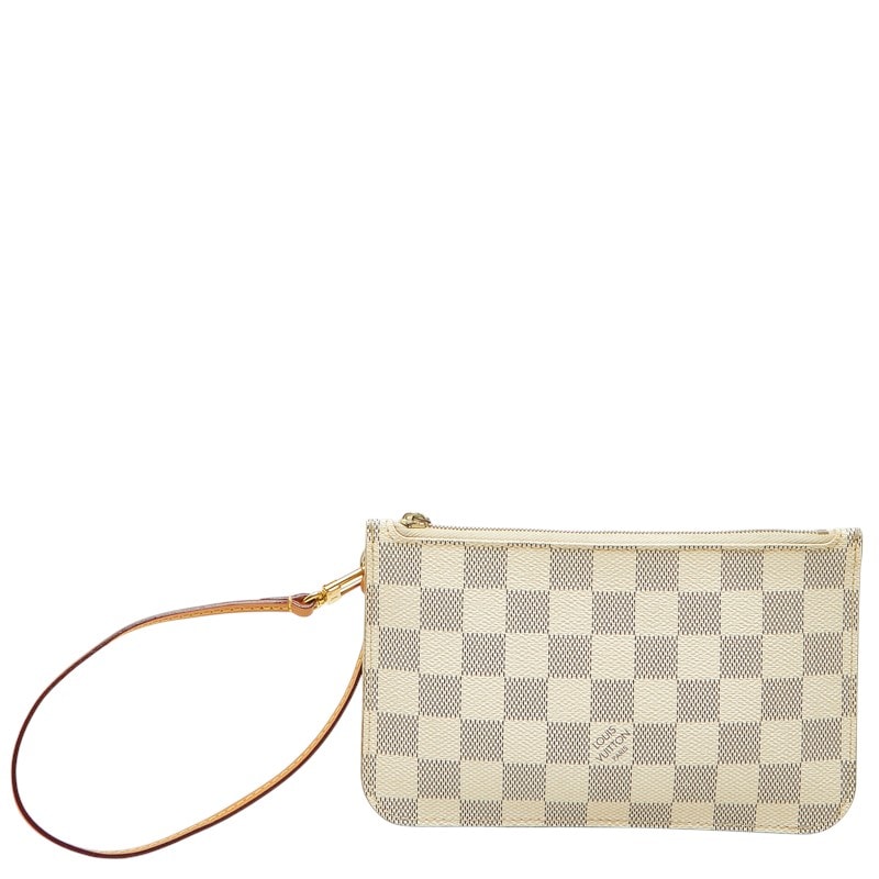 ルイ ヴィトン ダミエアズール ネヴァーフル 付属ポーチ N41362 ホワイト PVC レザー レディース LOUIS VUITTON 中古