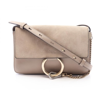 クロエ Chloe FAYE フェイ ショルダーバッグ バッグ レザー スウェード レディース ベージュ系 【中古】