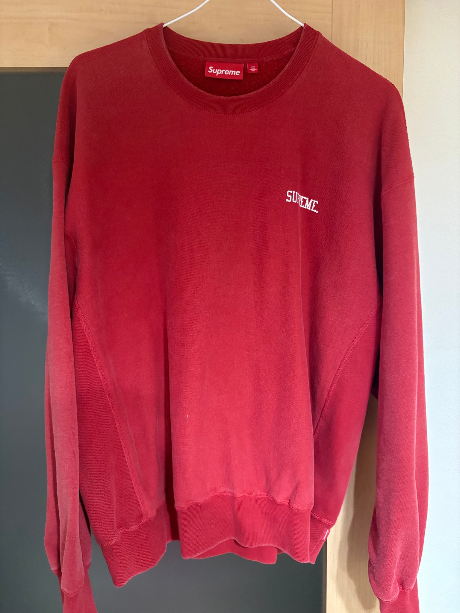 Supreme Washed Crewneck "Red"