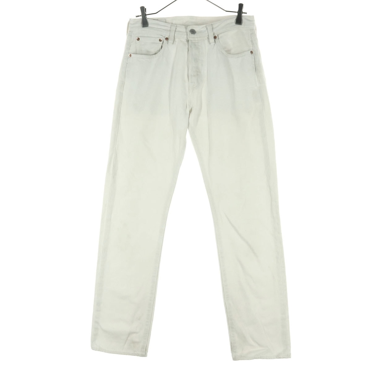 Levi's リーバイス 501 ボタンフライ カラー スリムデニムパンツ w29 ホワイト 工場番号4450