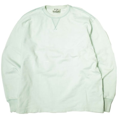 Acne Studios アクネストゥディオズ ポルトガル製 オーバーサイズ ロゴプリントクルーネックスウェット FN-MN-SWEA000077 XS ライトブルー トレーナー Vガゼット プルオーバー トップス g22658