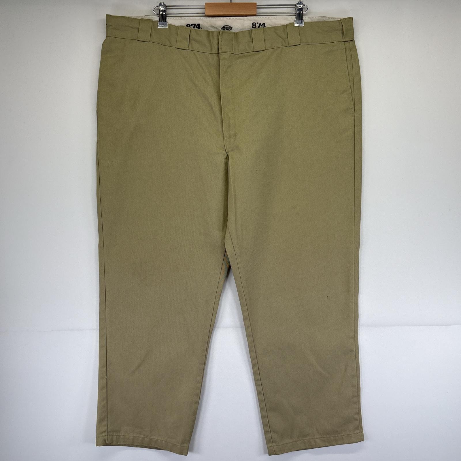 古着 ディッキーズ Dickies ワークパンツ 874 チノパン 大きいサイズ ワンポイントロゴ w46 L32 ベージュ系 メンズ