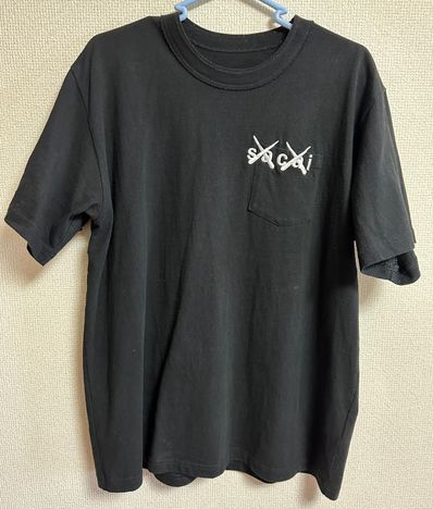 sacai KAWS Embroidery T-Shirt "Black White"
