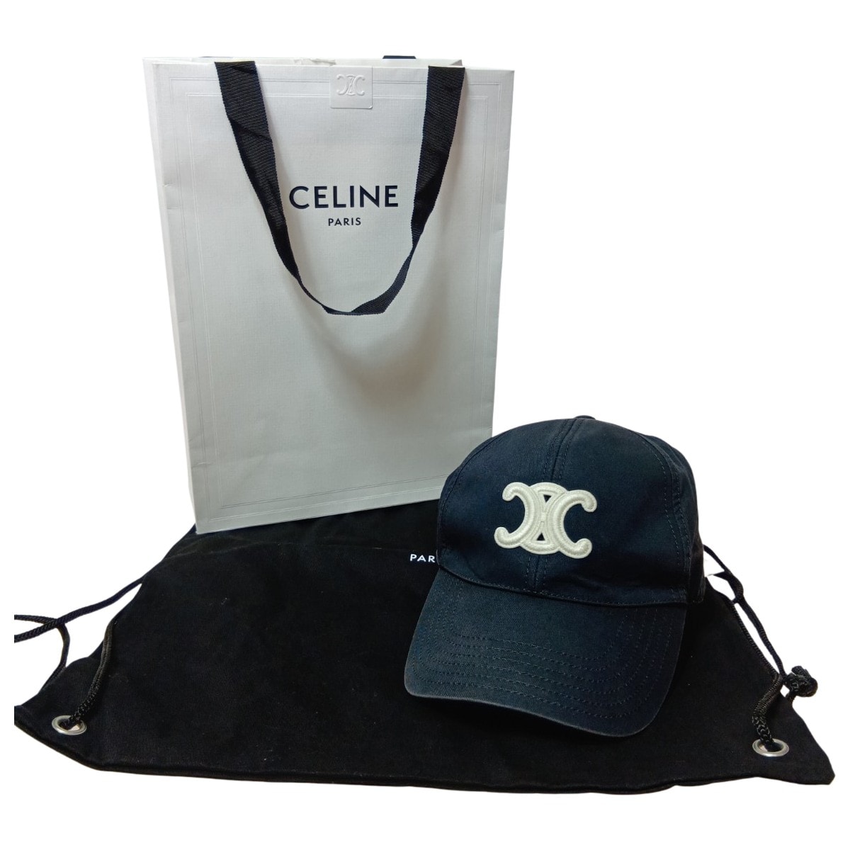 CELINE セリーヌ トリオンフ ベースボールキャップ 2AUT6969P ブラック
