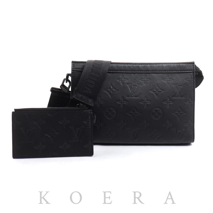 LOUIS VUITTON ルイ・ヴィトン ガストン・ウェアラブル ウォレット ショルダーバッグ モノグラムシャドウ ノワール M81115 ICチップ メンズ【中古】【美品】