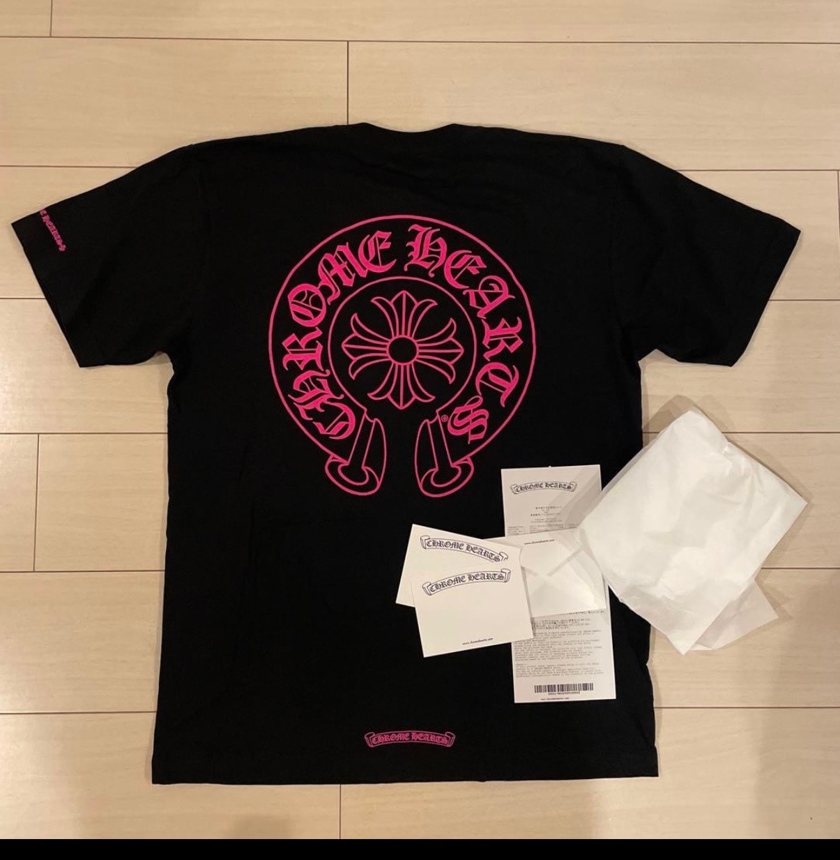 クロムハーツ ピンクロゴ ホースシュー S/S ポケット Tシャツ