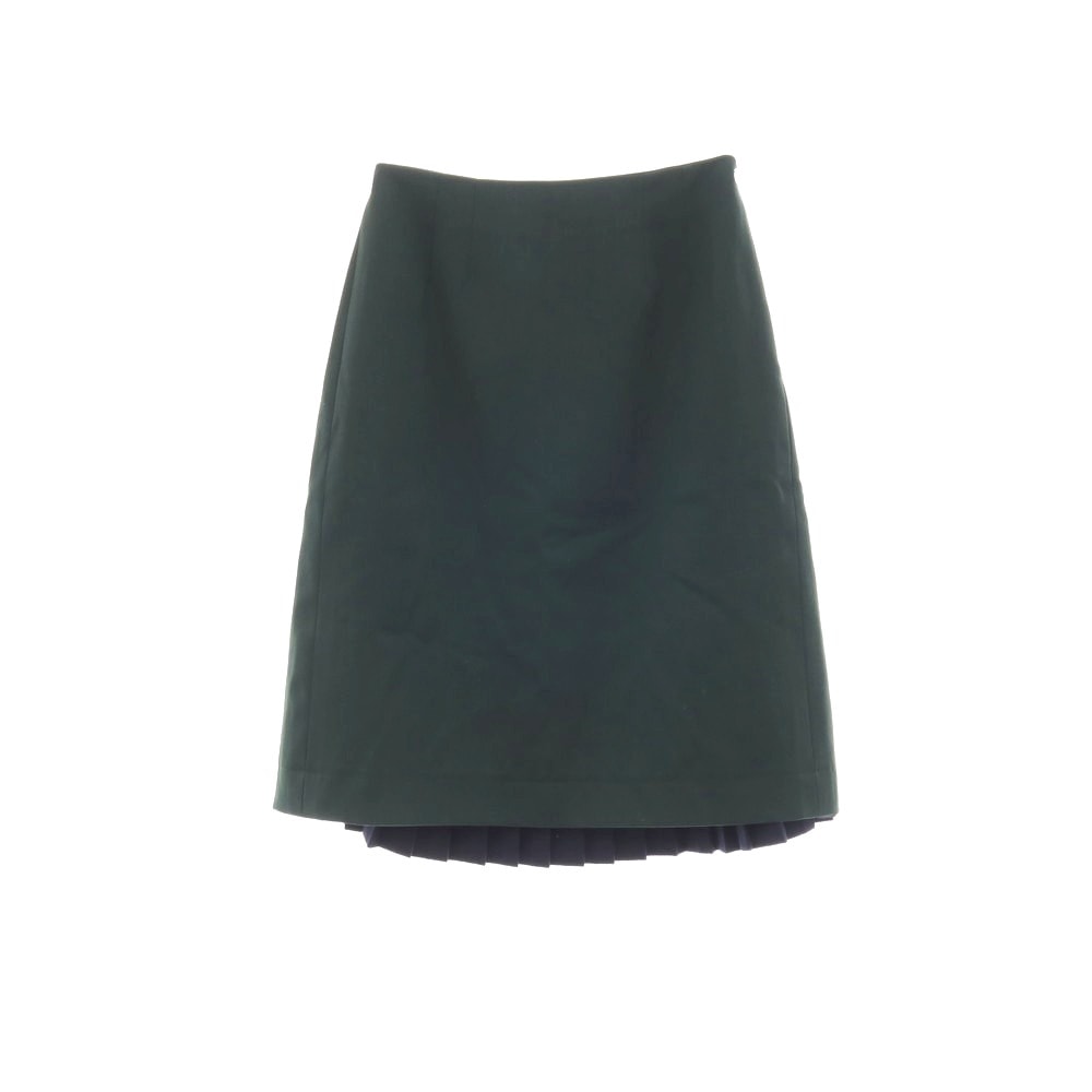 【中古】フェンディ FENDI ウールナイロンポリウレタン スカート ダークグリーンxネイビー【サイズ40】【レディース】