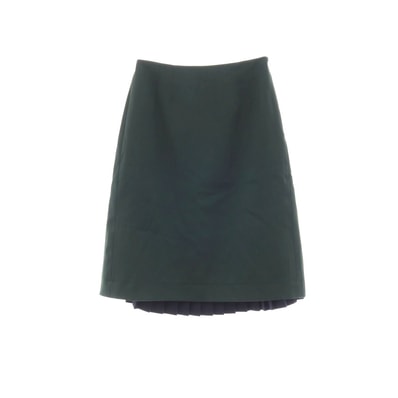 【中古】フェンディ FENDI ウールナイロンポリウレタン スカート ダークグリーンxネイビー【サイズ40】【レディース】