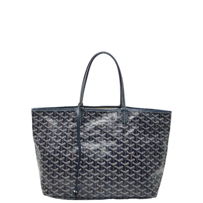 ゴヤール サンルイPM トートバッグ ハンドバッグ ショルダーバッグ ネイビー PVC レザー レディース GOYARD 【中古】