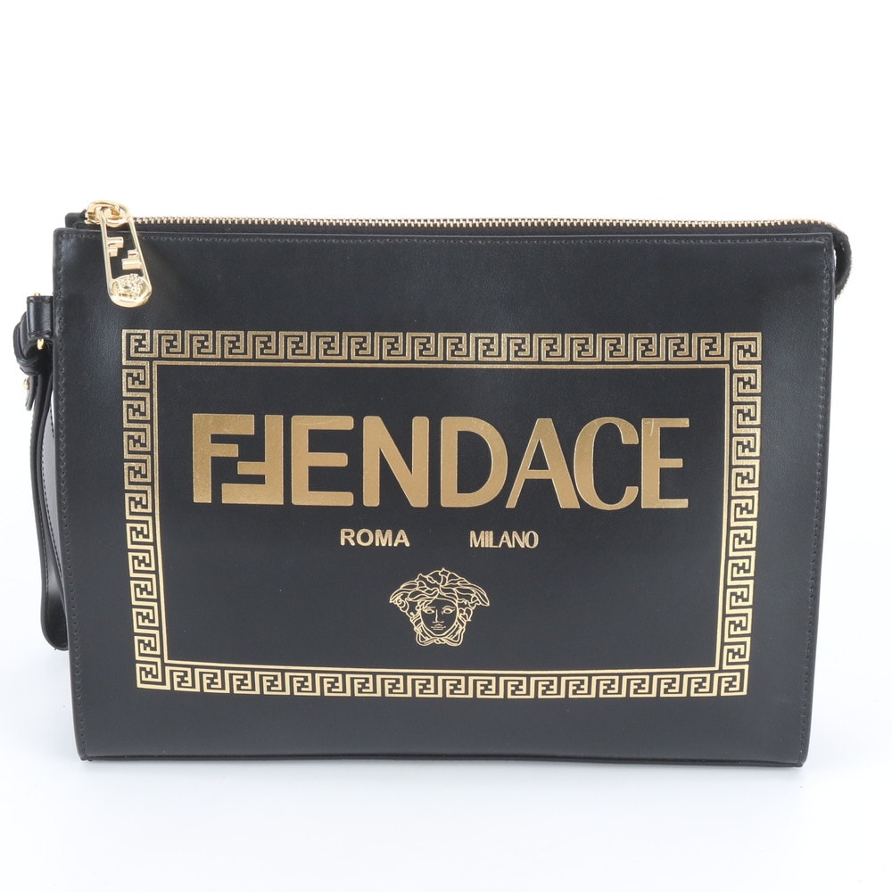 ■美品 フェンディ フェンダーチェ ヴェルサーチセカンドバッグ レザー