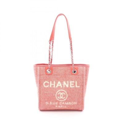 シャネル CHANEL ドーヴィルPM トートバッグ バッグ キャンバス レザー レディース ピンク系 A66939 【中古】