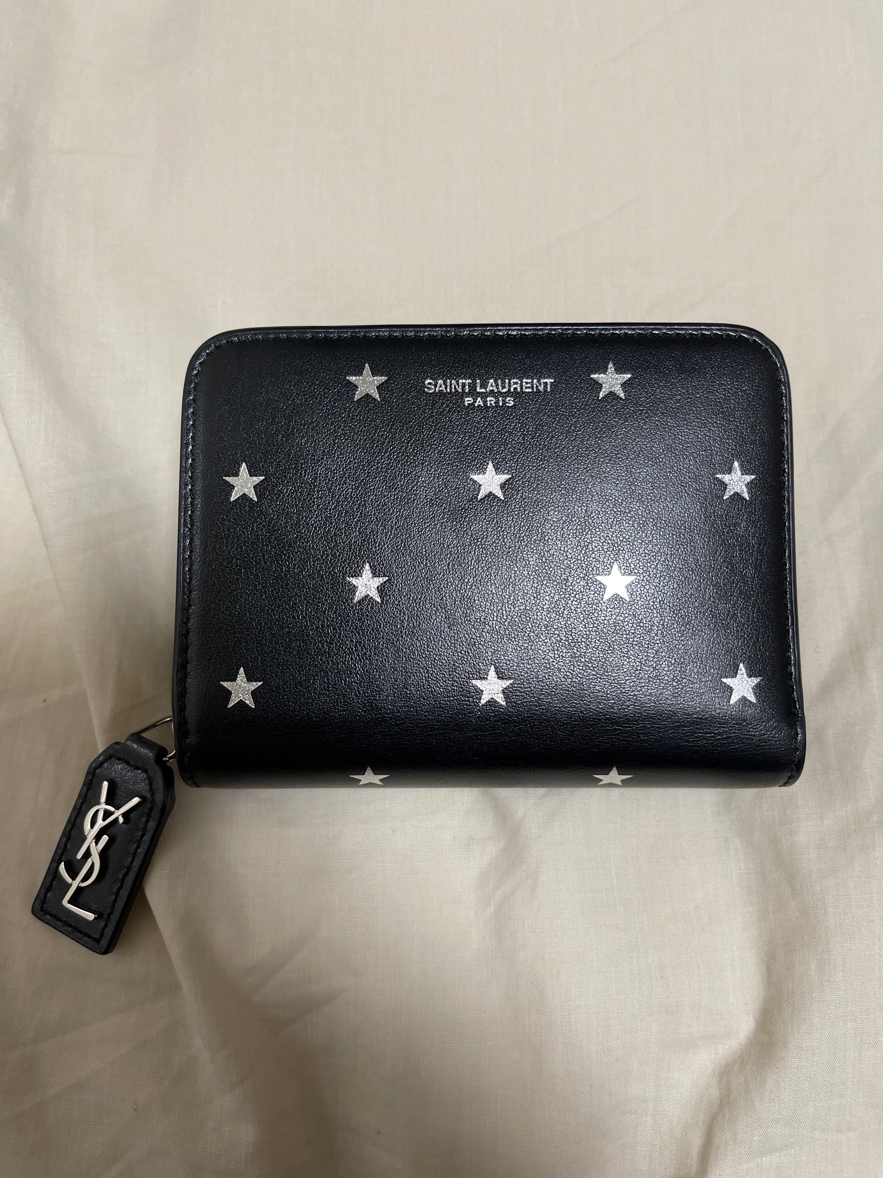 Saint Laurent Star Leather Compact Wallet "Black"