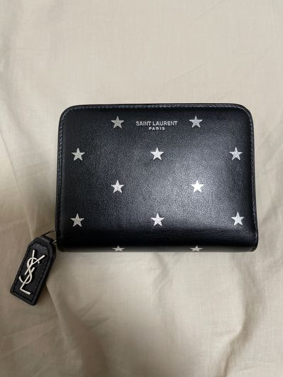 Saint Laurent Star Leather Compact Wallet "Black"