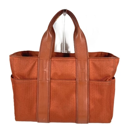 エルメス HERMES アカプルコPM アカプルコ PM カバン トートバッグ スクエア ハンドバッグ コットン オレンジ