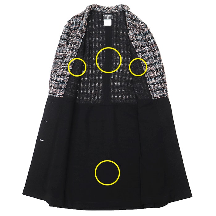 D (傷や汚れあり)】CHANEL シャネル コート ツイード サイズ 38