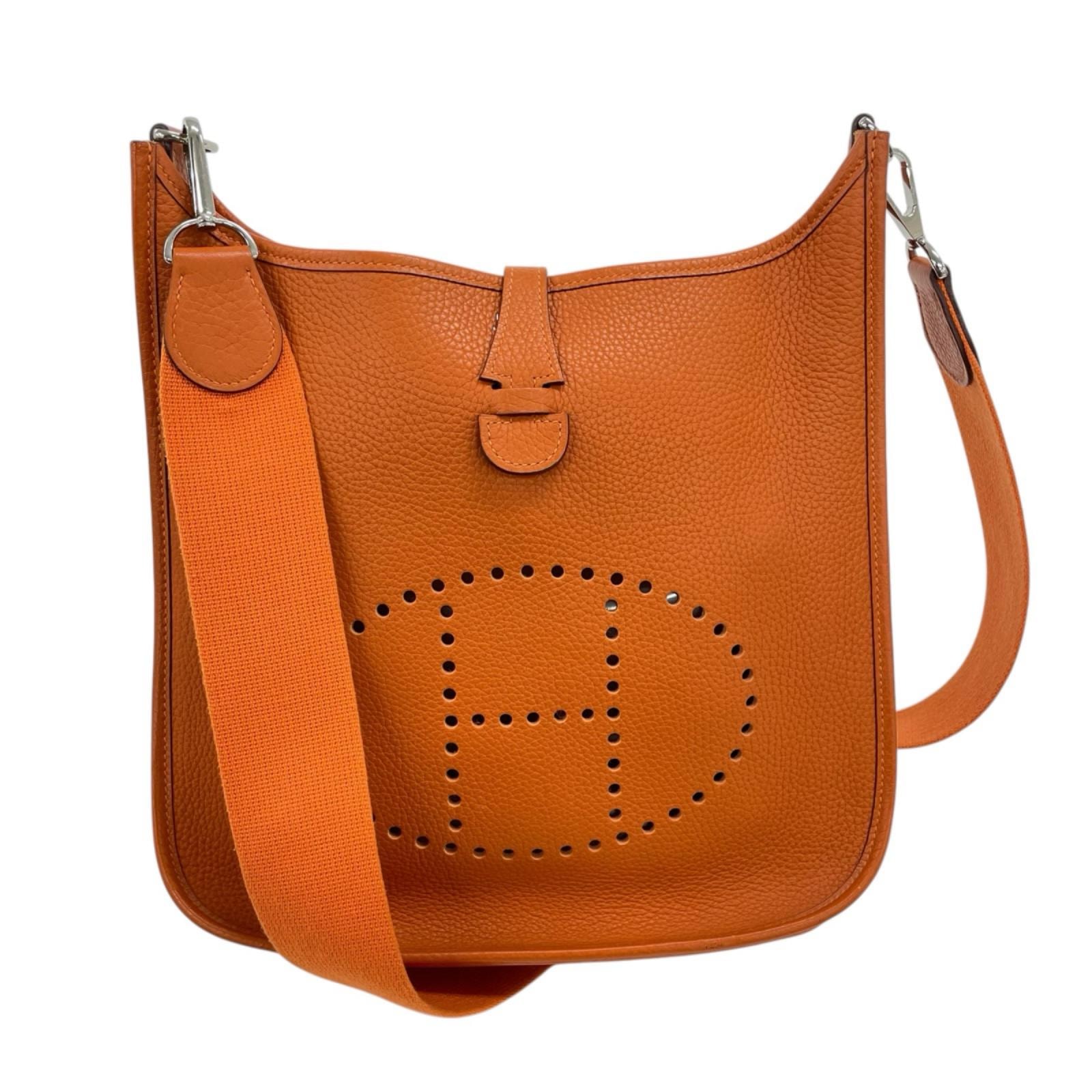 エルメス エヴリンII PM ショルダーバッグ トリヨンクレマンス オレンジ レディース HERMES 中古