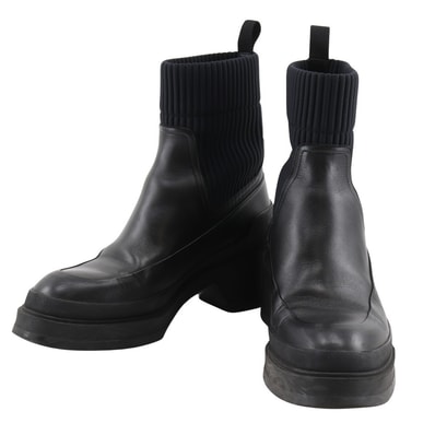 エルメス リブ編みアンクルショートブーツ VADROUILLE ヴァンダル 19