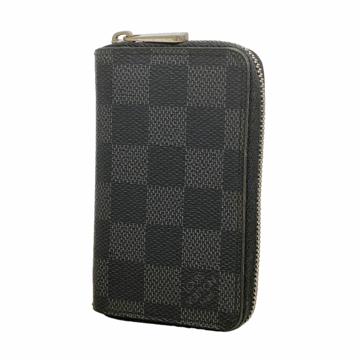 【6kc2491】ルイヴィトン コインケース ダミエ・グラフィット ジッピーコインパース N63076 ブラック グレー【中古】メンズ