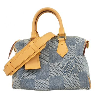 ★SALE【6da0513-e】ルイヴィトン ハンドバッグ ダミエ・デニム 3D スピーディバンドリエール25 N40700 ブルー 2wayバッグ【中古】レディース