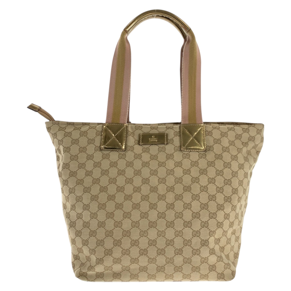 美品 GUCCI グッチ シェリーライン ベージュ ゴールド GGキャンバス トートバッグ ショルダーバッグ 601273 【中古】