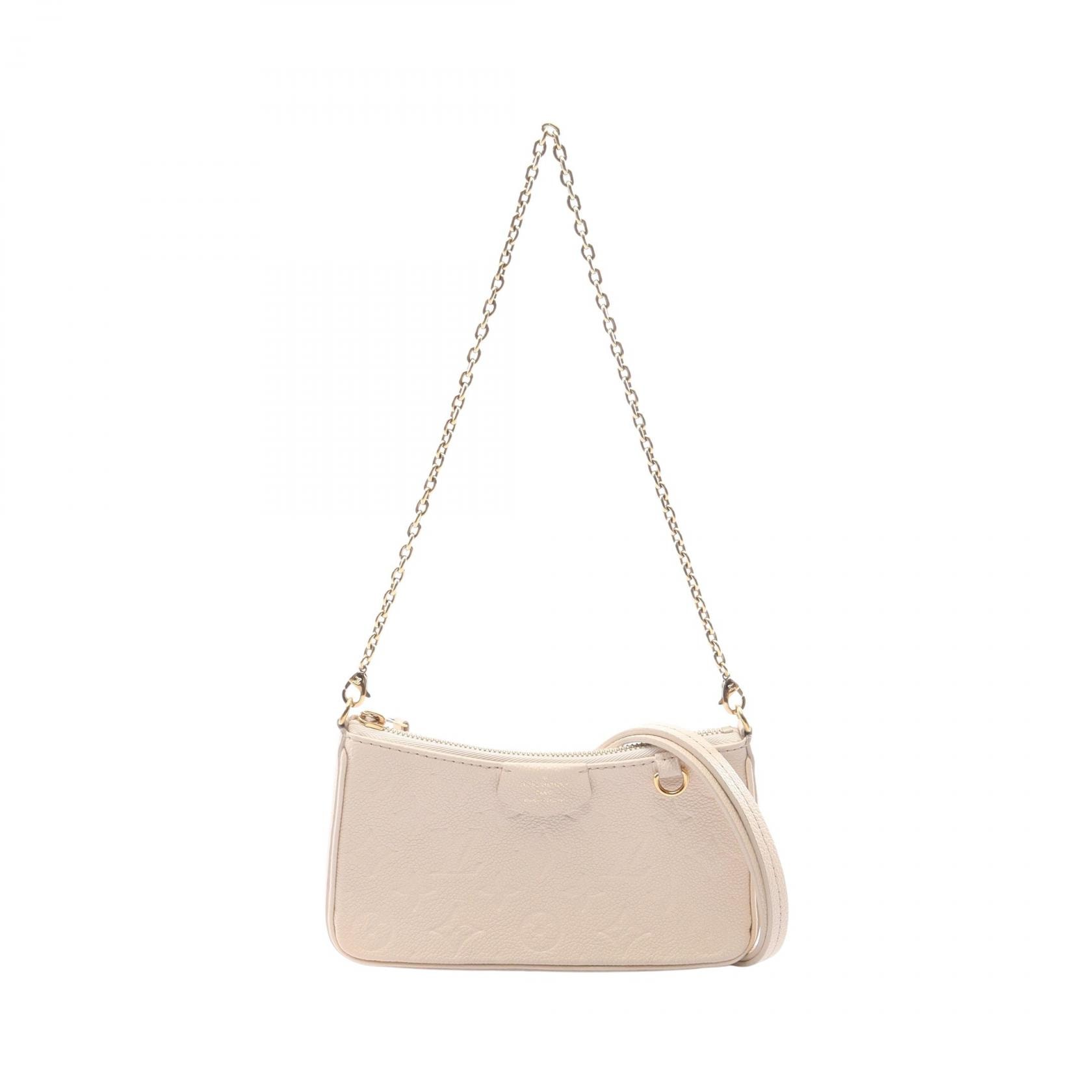 ルイ・ヴィトン LOUIS VUITTON イージーポーチ モノグラムアンプラント クレーム 2WAY ショルダーバッグ バッグ レザー レディース アイボリー系 M81066 【中古】
