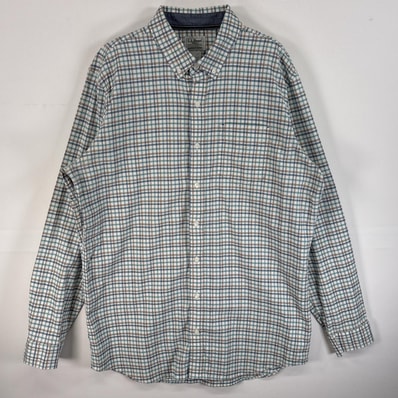 古着 エルエルビーン L.L.Bean 長袖シャツ チェック ボタンダウンシャツ 胸ポケ L-TALL ホワイト系 マルチカラー メンズ