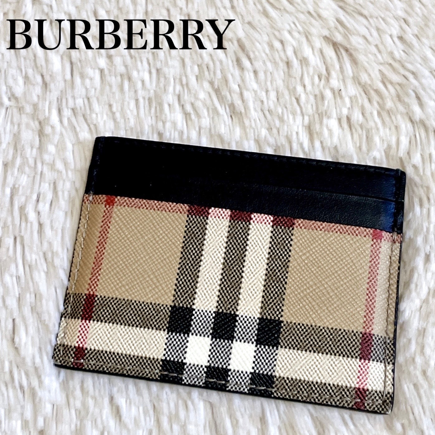 極美品 現行 BURBERRY バーバリー ノバチェック カードケース PVC