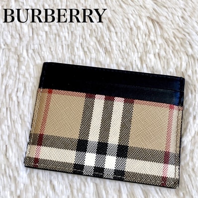 極美品 現行 BURBERRY バーバリー ノバチェック カードケース PVC