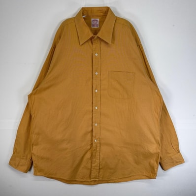 古着 ブルックスブラザーズ Brooks Brothers 長袖シャツ 胸ポケ カラーステイ 大きいサイズ XL イエロー系 ドット メンズ