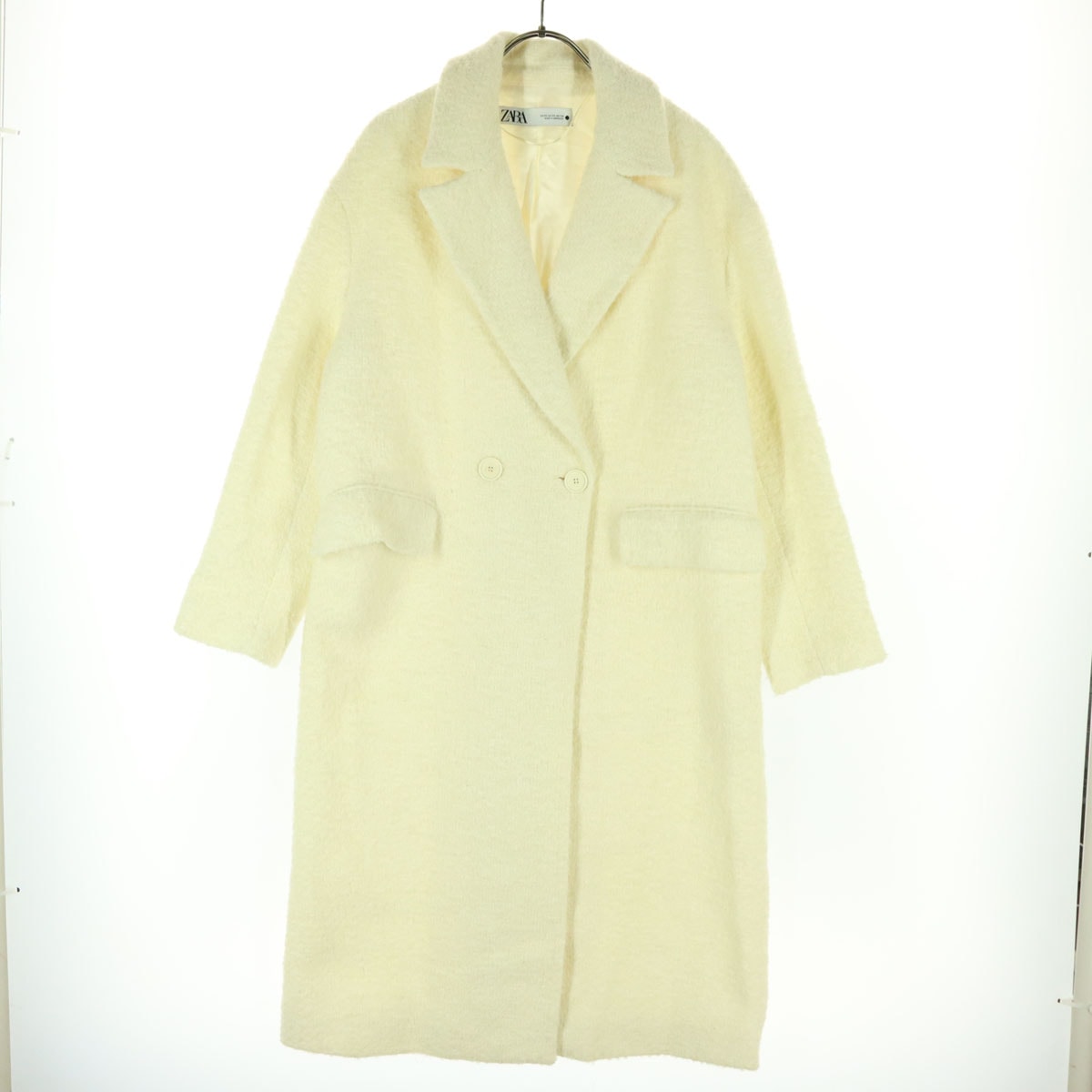 美品 ZARA ザラ 長袖 チェスターコート XS アイボリー