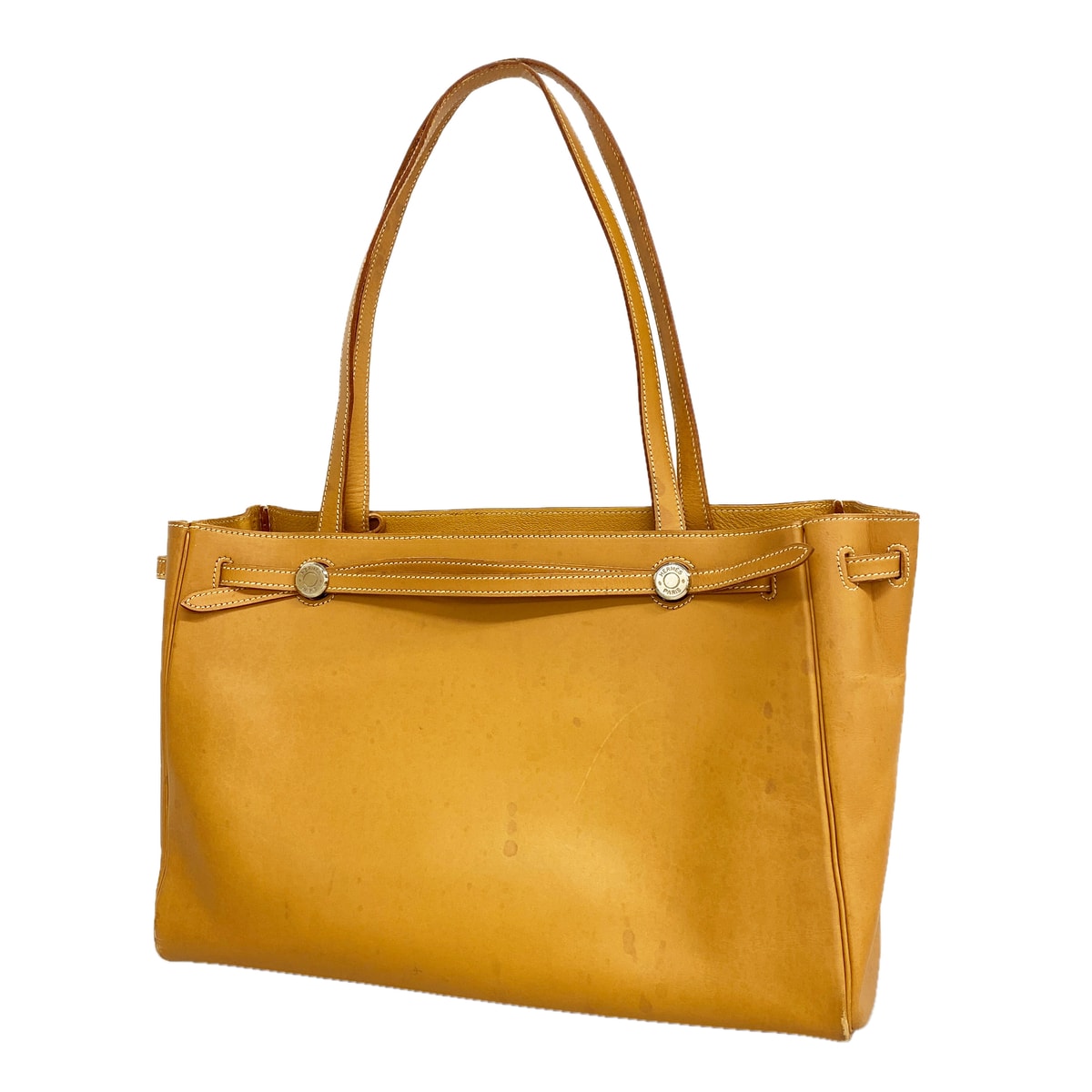 ★最終価格【6hb0843】エルメス トートバッグ カバナ ヴァッシュ ナチュラル シルバー金具 □E刻印【中古】レディース