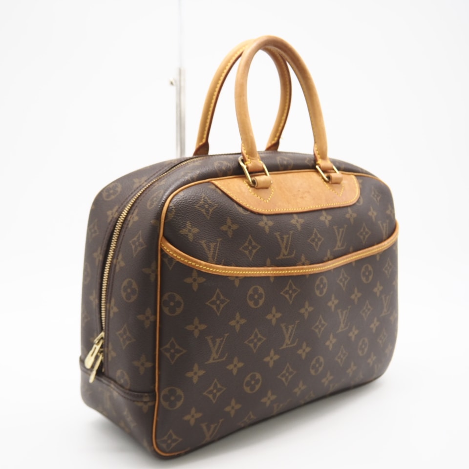 LOUIS VUITTON ルイ・ヴィトン モノグラム ドーヴィル M47270 ハンドバッグ ブラウン コーティングキャンバス レザー レディース