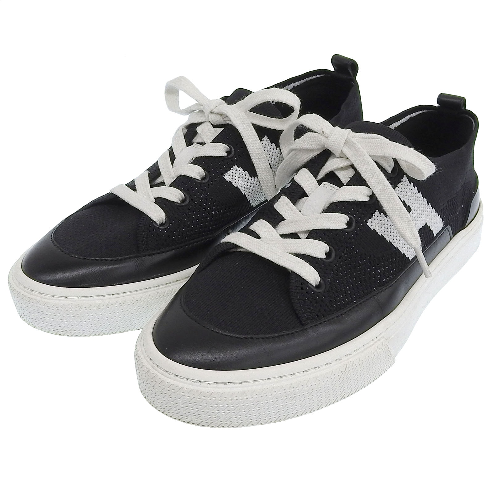 美品 エルメス スニーカー  ディープ ブラック ホワイト レディース 37