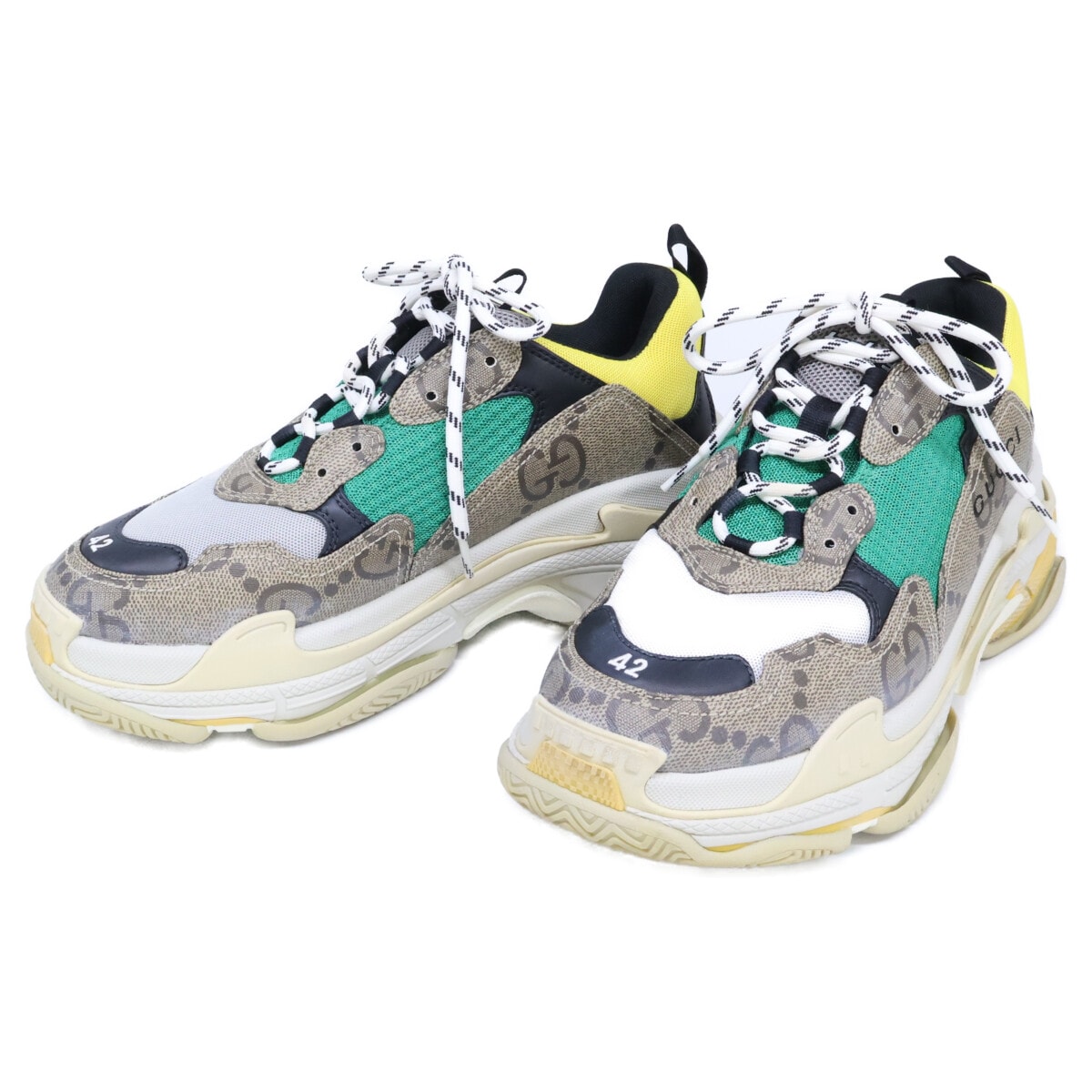 バレンシアガ xGUCCI グッチ 681067 ザ・ハッカープロジェクト トリプルS スニーカー 27.5