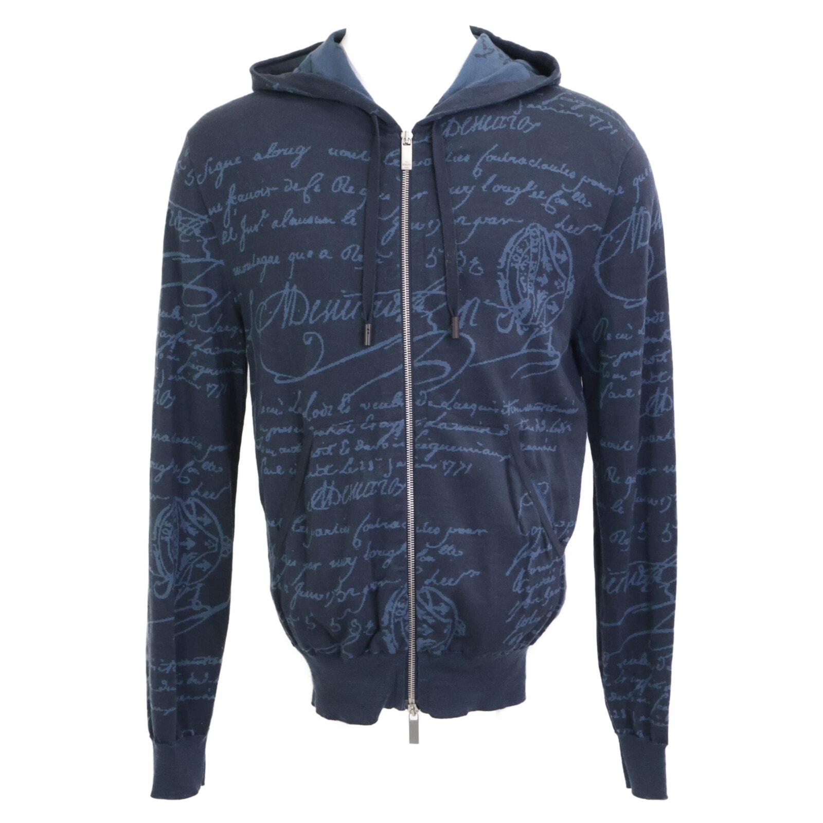 ベルルッティ 【国内正規/23AW】R27KZL01YWBG カリグラフィー ウール ジップアップ ニット フーディ M