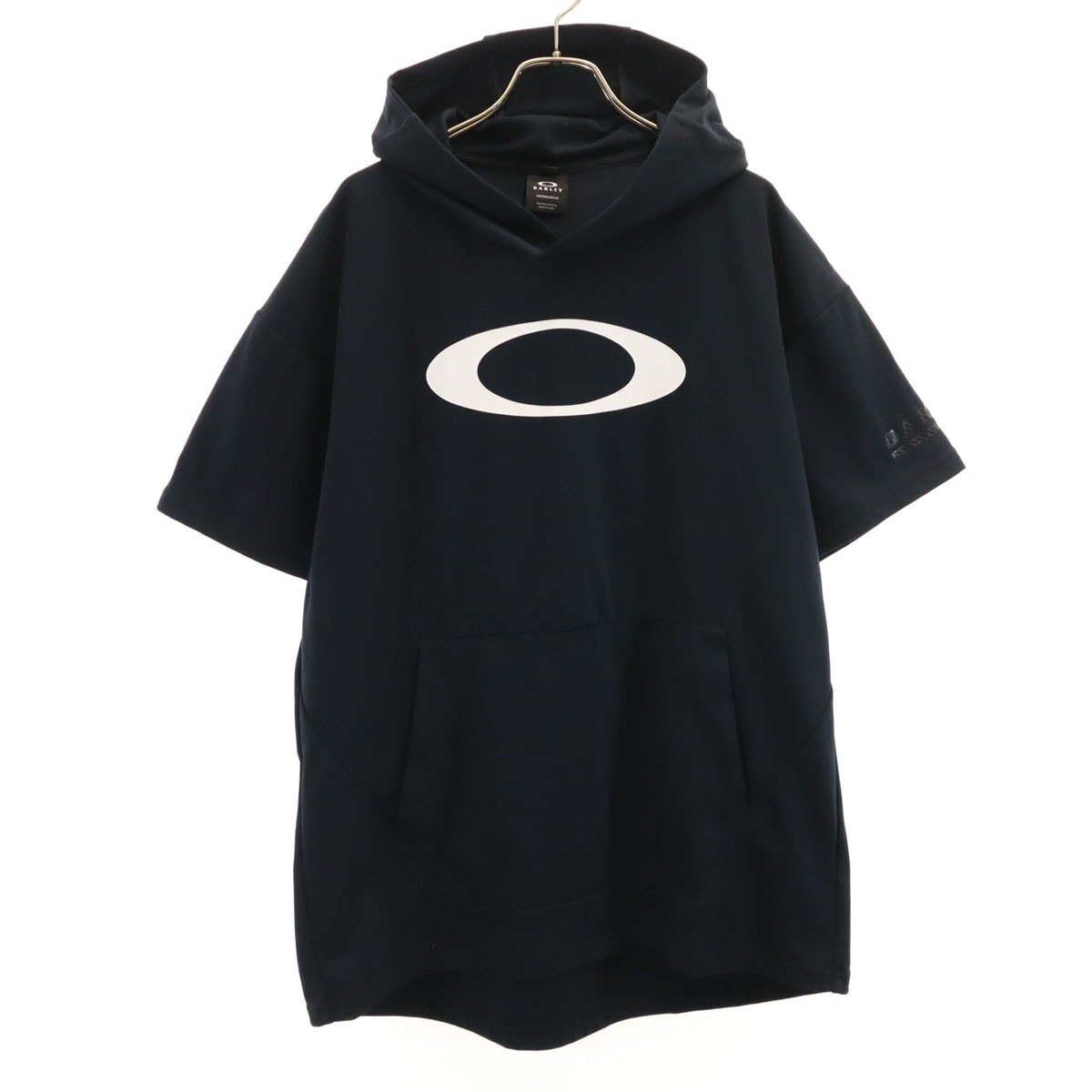 A (未使用に近い)】美品 OAKLEY オークリー 半袖 パーカー XL ブラック
