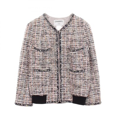 シャネル CHANEL ココマークボタン ツイード ブルゾン 衣料品 アウター コットン レディース マルチカラー 【中古】