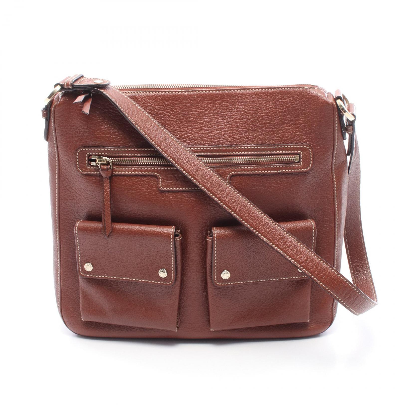 ブルガリ BVLGARI ショルダーバッグ バッグ レザー レディース ブラウン系 【中古】