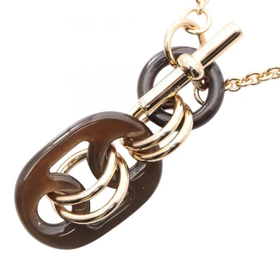 エルメス HERMES ユリディスPM ネックレス ジュエリー GP(ゴールドメッキ) バッファローホーン ゴールド レディース ゴールド系 / ブラウン系 【中古】