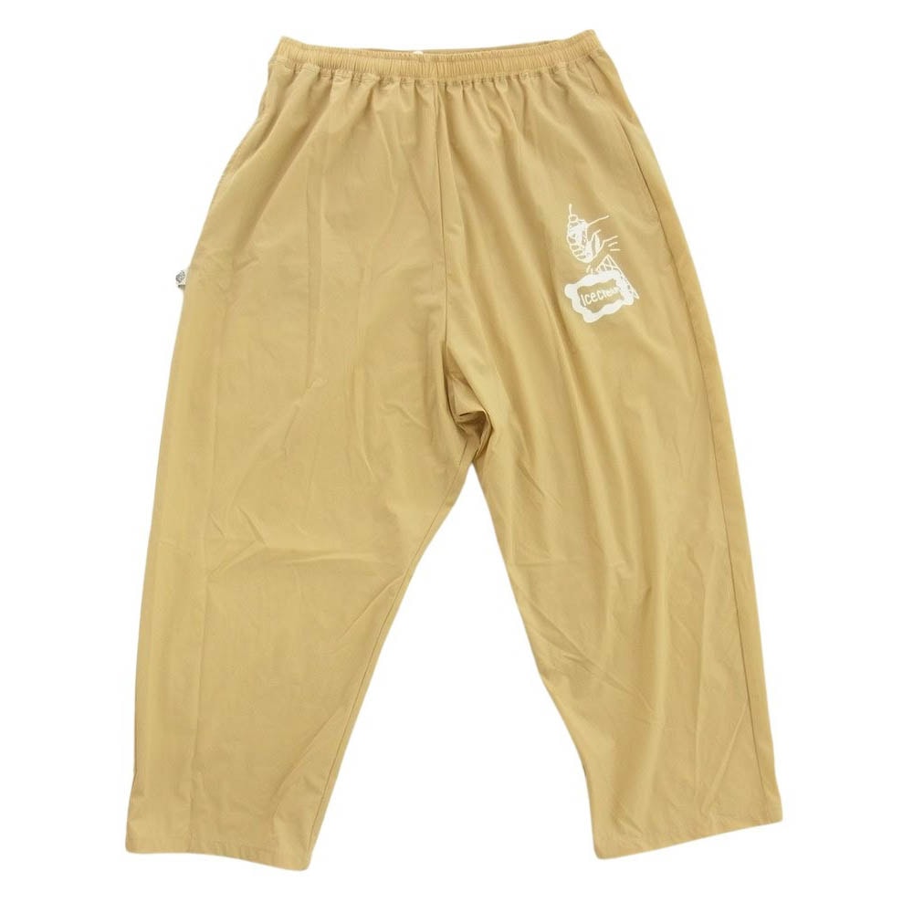ICE CREAM アイスクリーム パンツ ICJP215SP005 × KEN KAGAMI ケンカガミ EASY PANTS ロゴプリント イージー パンツ ベージュ系【中古】
