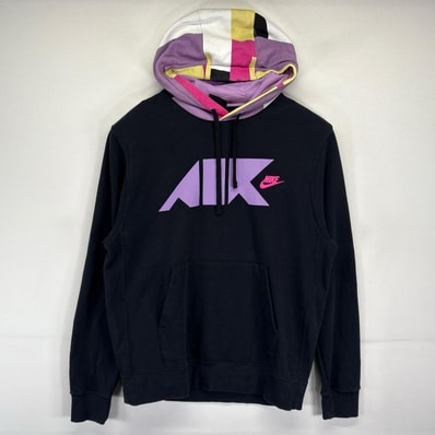 古着 ナイキ NIKE パーカー プルオーバー ビックロゴプリント トレーナー フーディー スポーツ M マルチカラー メンズ